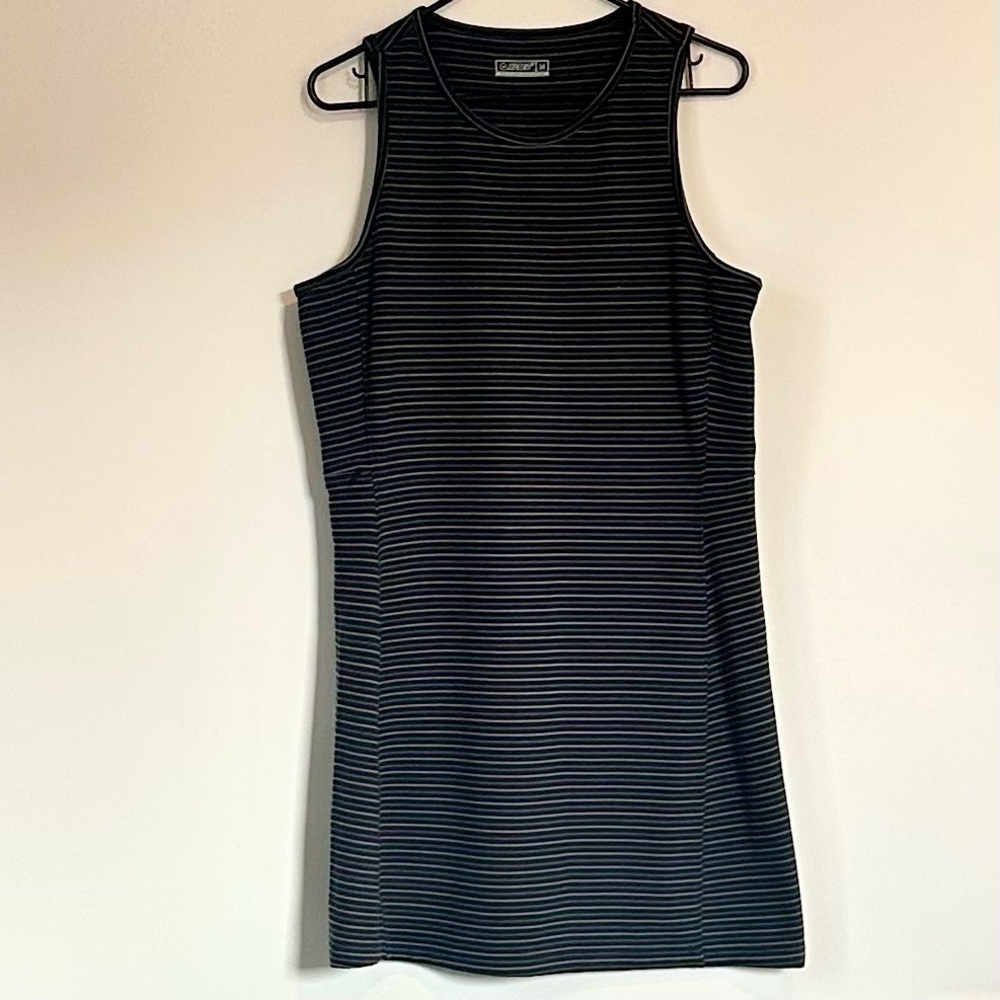 Hi-Tec Athletic Striped Sleeveless Ottoman Dress - Size: Medium